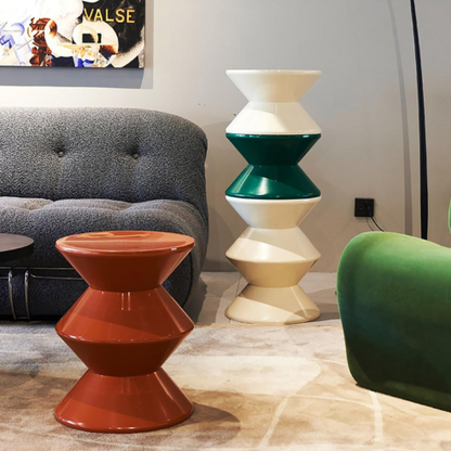 Tabouret de chevet multifonctionnel INS – style nordique créatif, siège sablier en plastique, petite table basse pour salon ou chambre